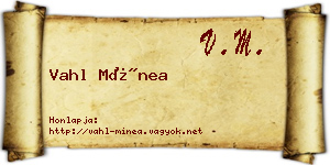 Vahl Mínea névjegykártya